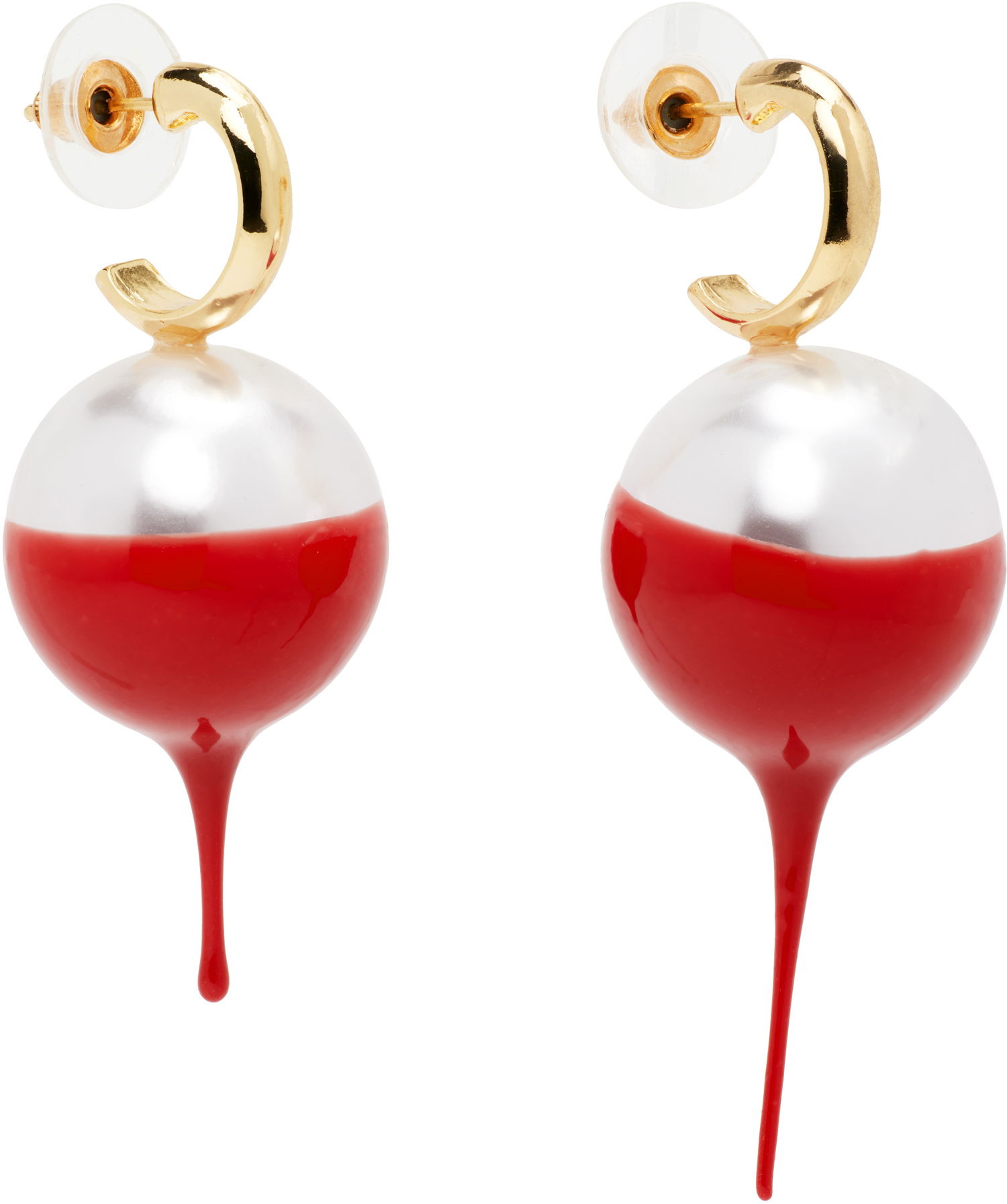 Náušnice Ottolinger Ottolinger Dipped Pearl Drop Earrings Červená | 125-902625-02, 1