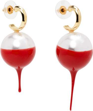 Náušnice Ottolinger Ottolinger Dipped Pearl Drop Earrings Červená | 125-902625-02, 1