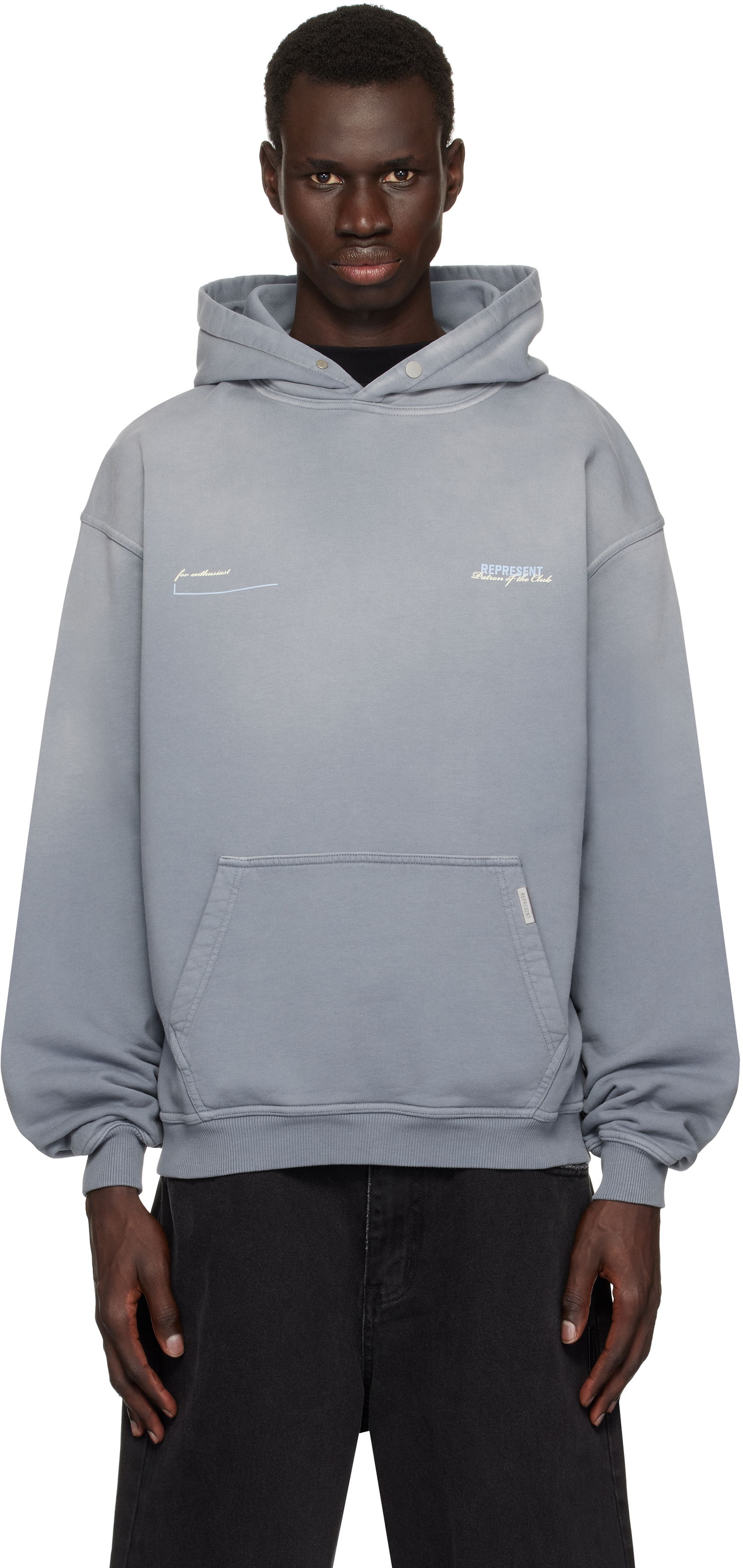 Mikina Represent Clo Represent 'Patron Of The Club' Hoodie Šedá | MLM4270, 0