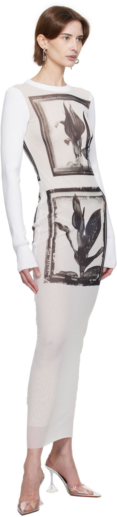 Šaty Jean Paul Gaultier Jean Paul Gaultier Flowers Cadres Maxi Dress Biela | 25/33-F-RO359-T579-010200, 3