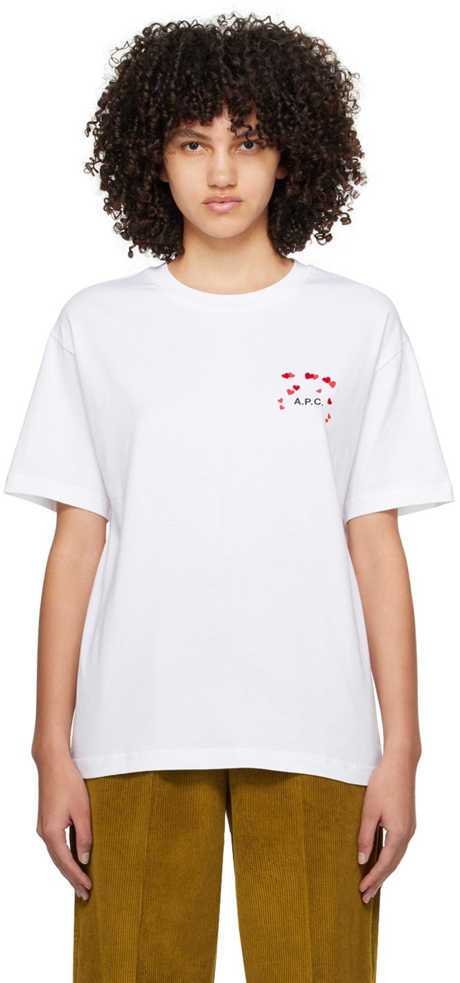 Tričko A.P.C. Hearts T-Shirt Biela | COEIO-M26374, 0