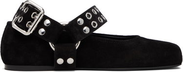 Starostlivosť o obuv Alaïa ALAÏA Biker Suede Ballerina Flats Čierna | AA3A041CK177, 0