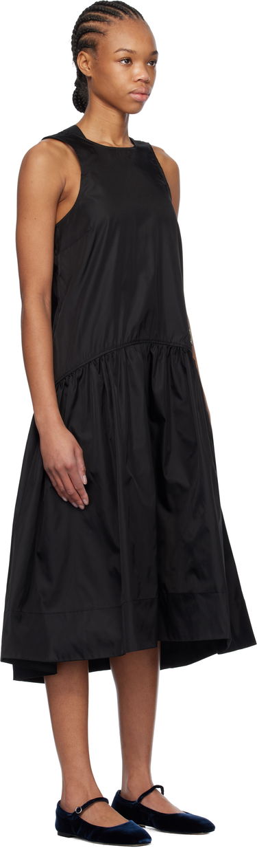 Šaty GANNI GANNI Duchesse Nylon Midi Dress Čierna | W0478, 1