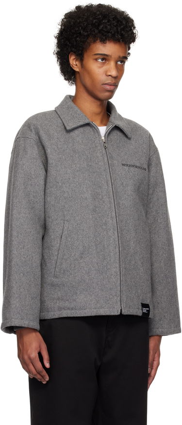 Bunda Neighborhood Melton Zip Work Jacket Šedá | 242ZANH-JKM01, 1