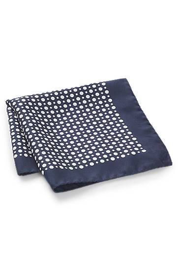Šál BOSS BECKHAM x BOSS Silk Pocket Square with Dot Print Navy | 50549107, 1