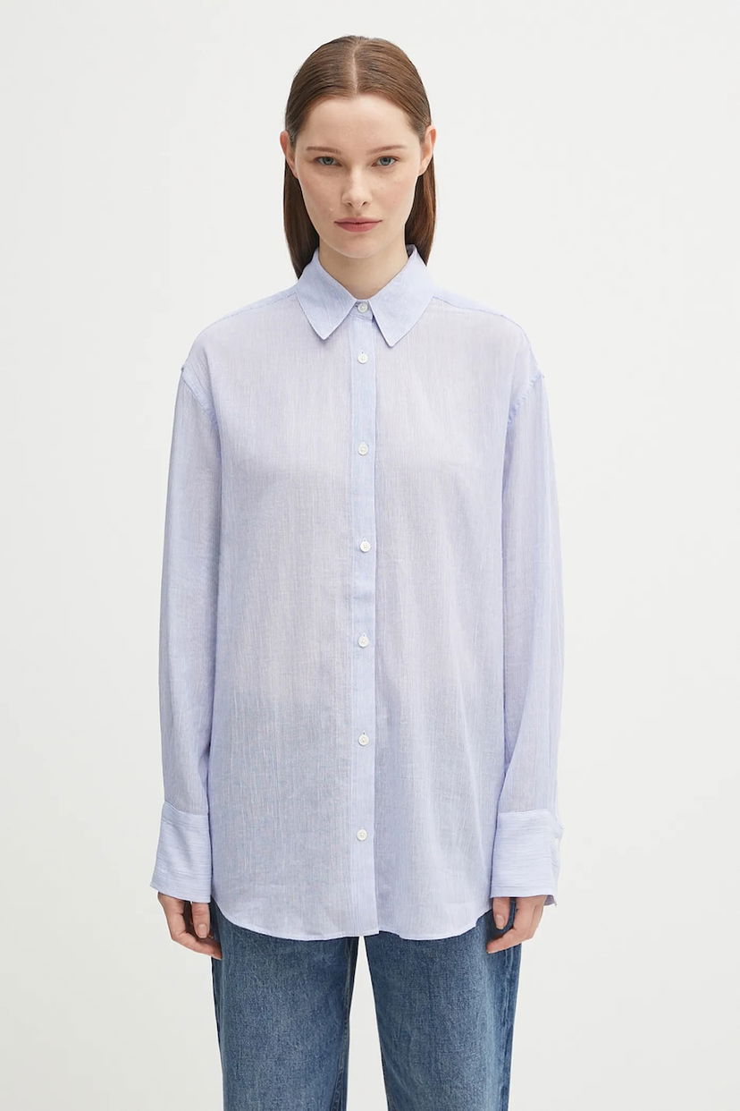 Košeľa Anine Bing Anine Bing Plaza Relaxed Fit Shirt Modrá | A.07.11015