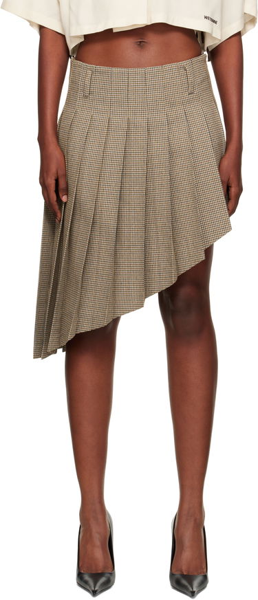 Sukňa We11done We11done Asymmetric Checked Midi Skirt Hnedá | WD-SK2-25-276-W-BG, 0