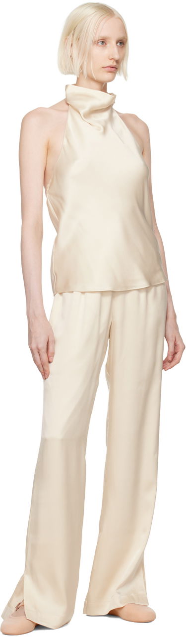 Nohavice Anine Bing Silk Wide Leg Trousers Béžová | A-03-3353-SDA26, 3