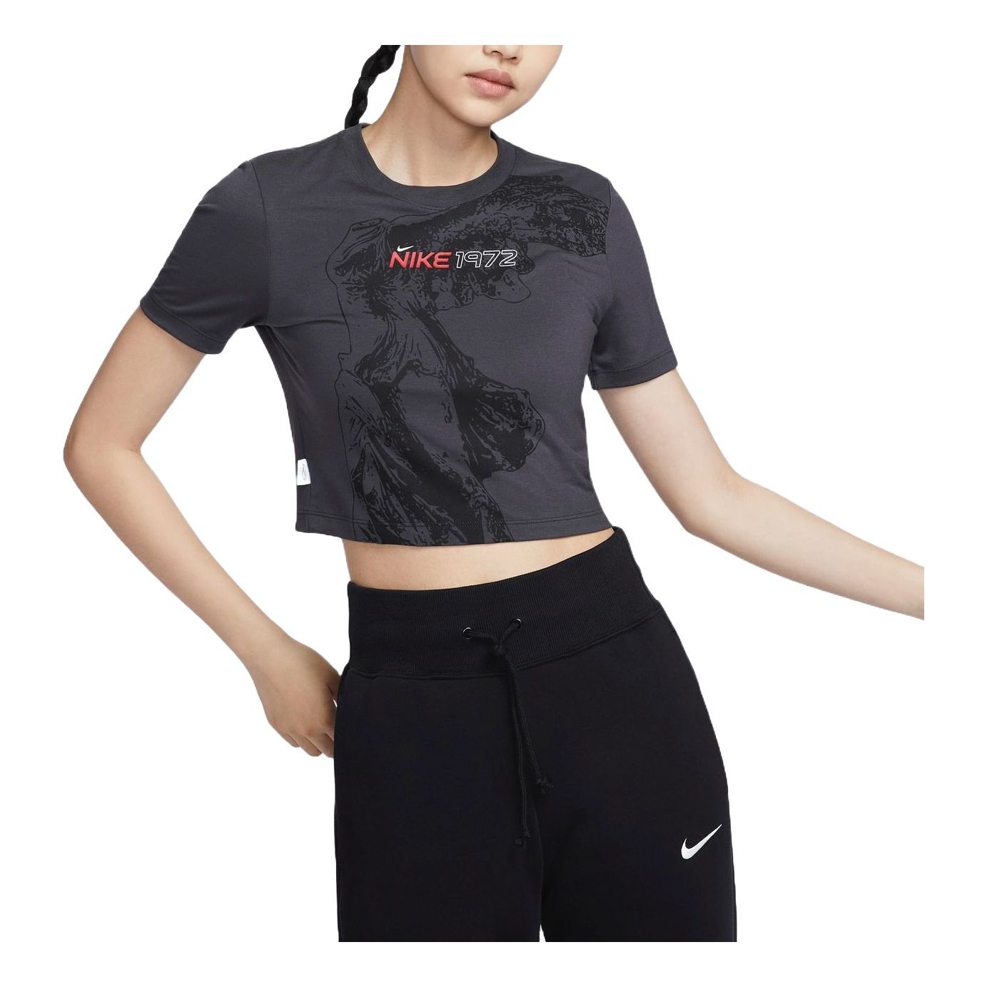 Crop Top Nike Sportswear Slim Crop Graphic T-Shirt Šedá | HF7396-060, 0