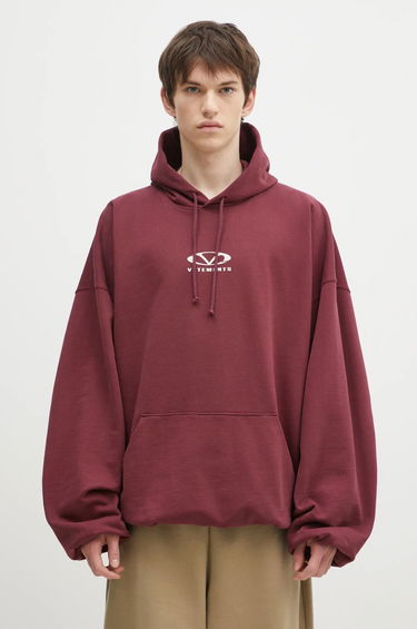Mikina VETEMENTS VETEMENTS Oval Logo Cropped Boxy Hoodie Vínová | UA66HD600R, 0