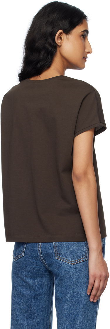 Tričko Khaite Khaite Devra V-Neck T-Shirt Hnedá | 2377166, 2