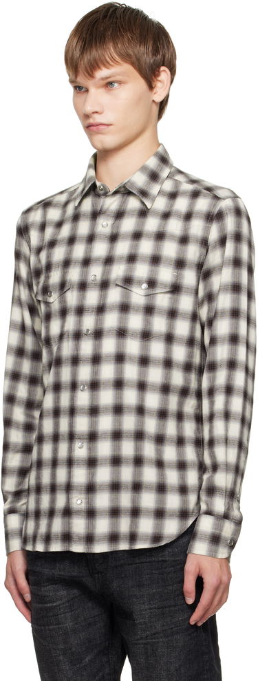 Košeľa Tom Ford TOM FORD Check Western Shirt Béžová | HDS001-FMC241, 3