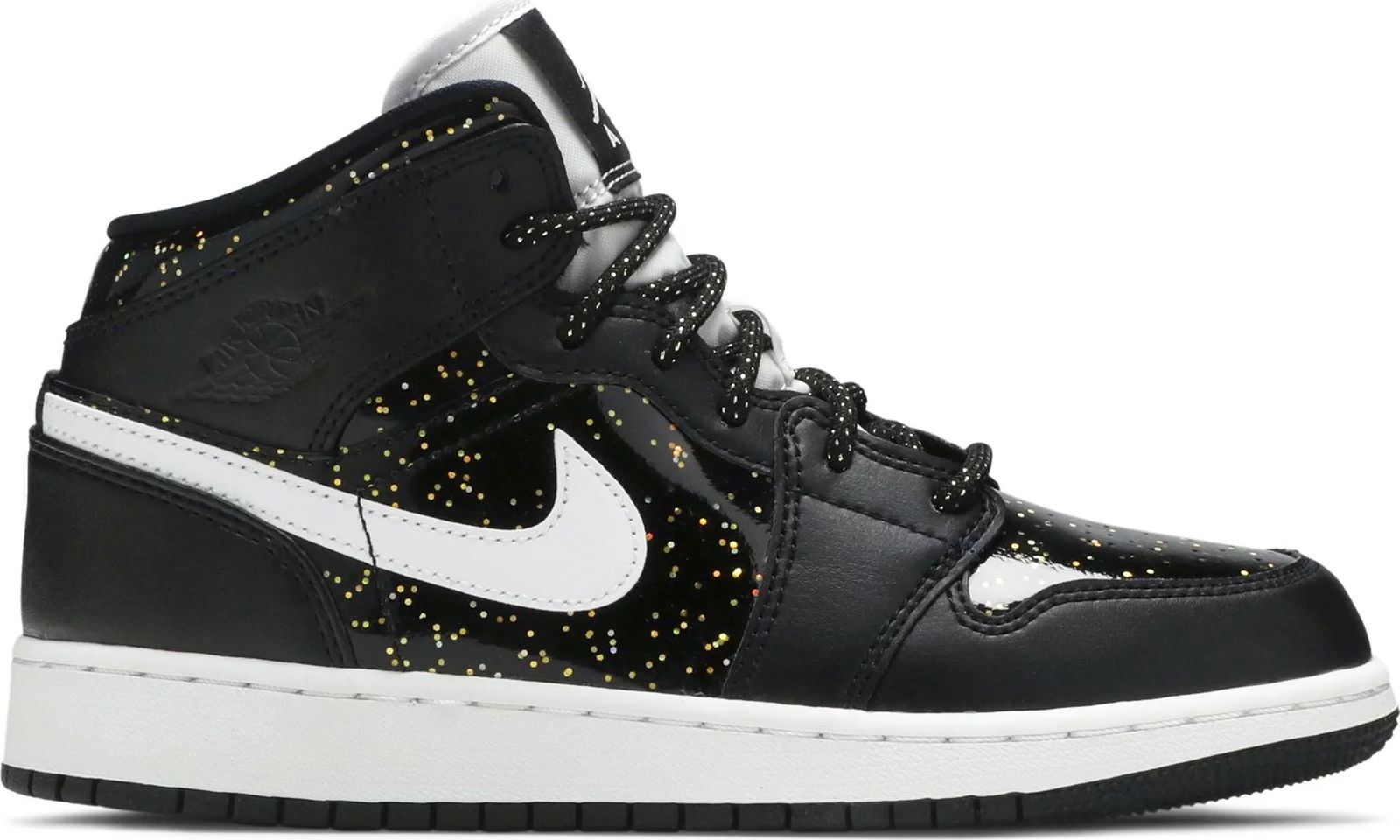 Air Jordan 1 Mid SE "Black Glitter" GS