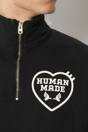 Mikina Human Made Military Half-Zip Printed Sweatshirt Čierna | HM27CS021, 2
