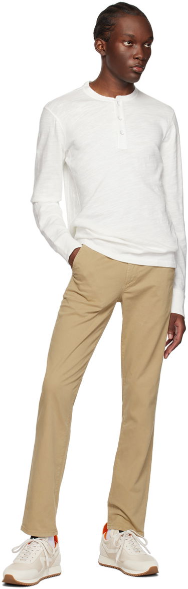 Tričko rag & bone Rag & Bone Long Sleeve Henley Shirt Biela | M000T656G, 3