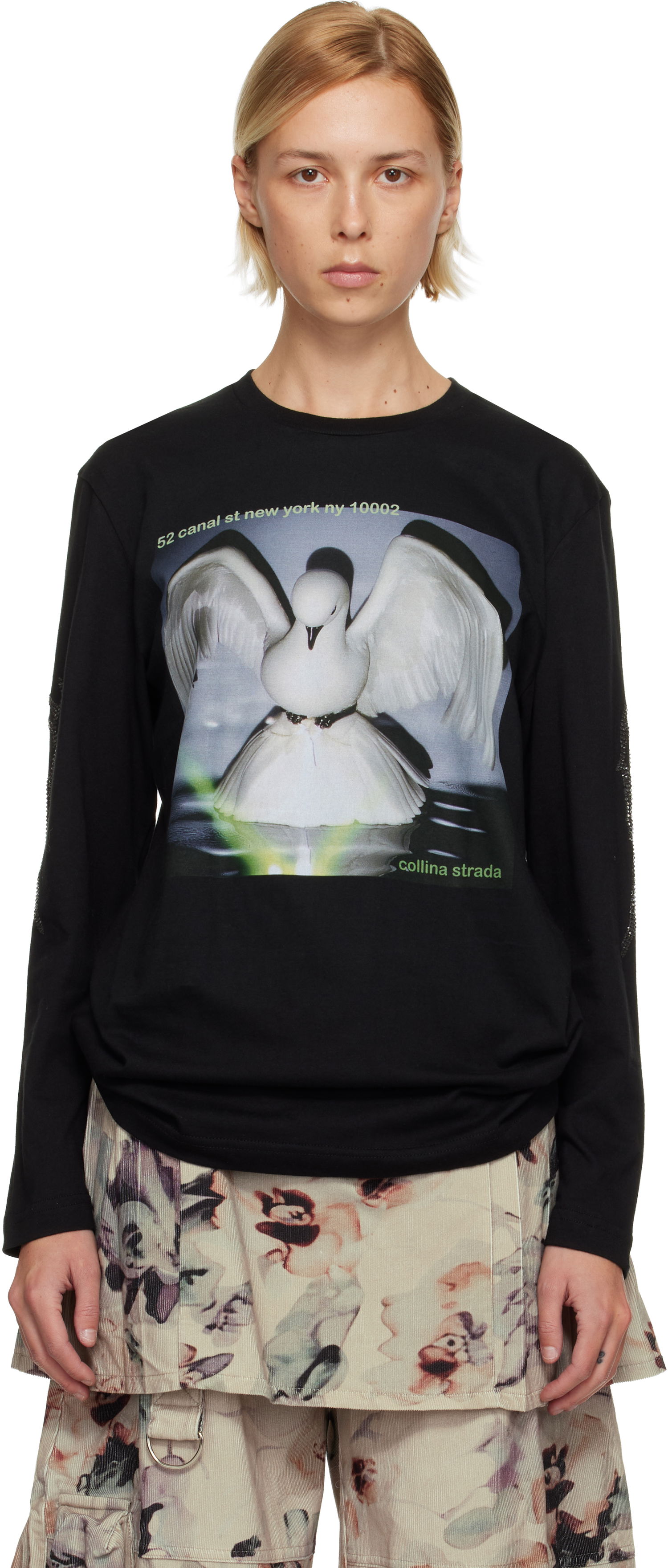 Tričko Collina Strada '52 Canal' Long Sleeve Rhinestone Graphic T-shirt Čierna | XX3054, 0