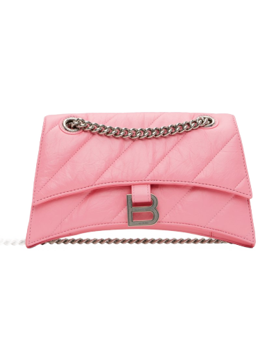 Taška cez rameno Balenciaga Small Crush Chain Bag Ružová | 716351 210J0