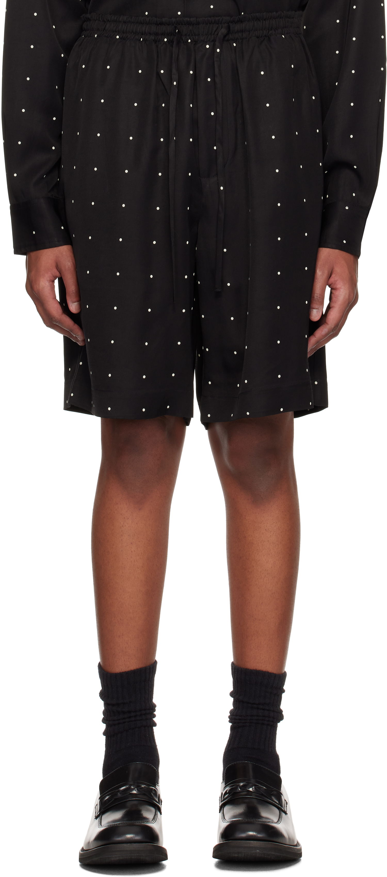 Šortky Róhe Dotted Elasticated Shorts Čierna | 314-32-033, 0