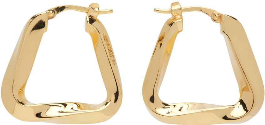 Náušnice Bottega Veneta Essential Triangle Hoop Earrings Béžová | 608588 VAHU0, 0