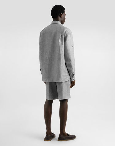 Košeľa Dolce & Gabbana Dolce & Gabbana Washed Linen Canvas Shirt Šedá | G5NI3TFU4MFS8290, 2