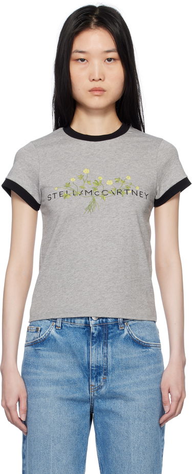 Tričko Stella McCartney Stella McCartney Floral Embroidered T-Shirt Šedá | 6J03723SPZ75, 0