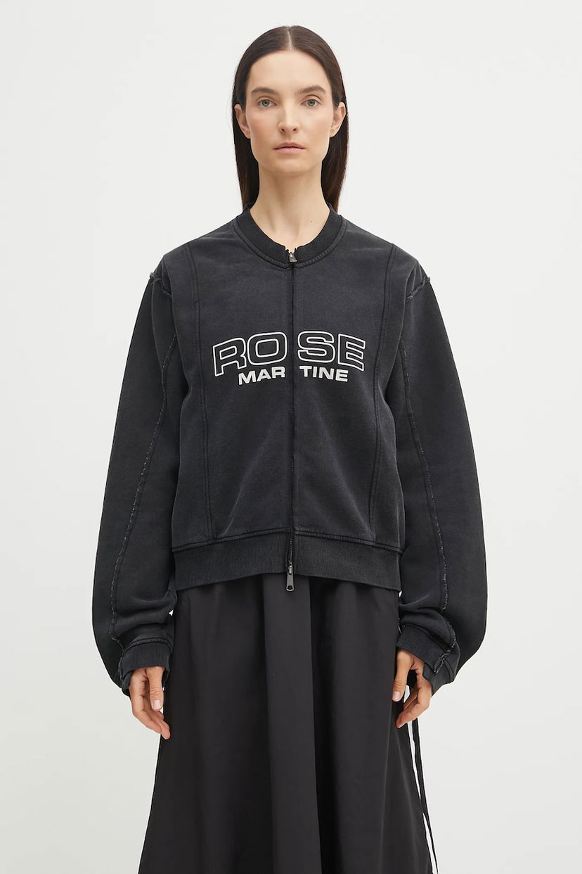 Mikina Martine Rose Martine Rose Shrunken Zip Up Crew Sweatshirt Čierna | 670JS01002CW