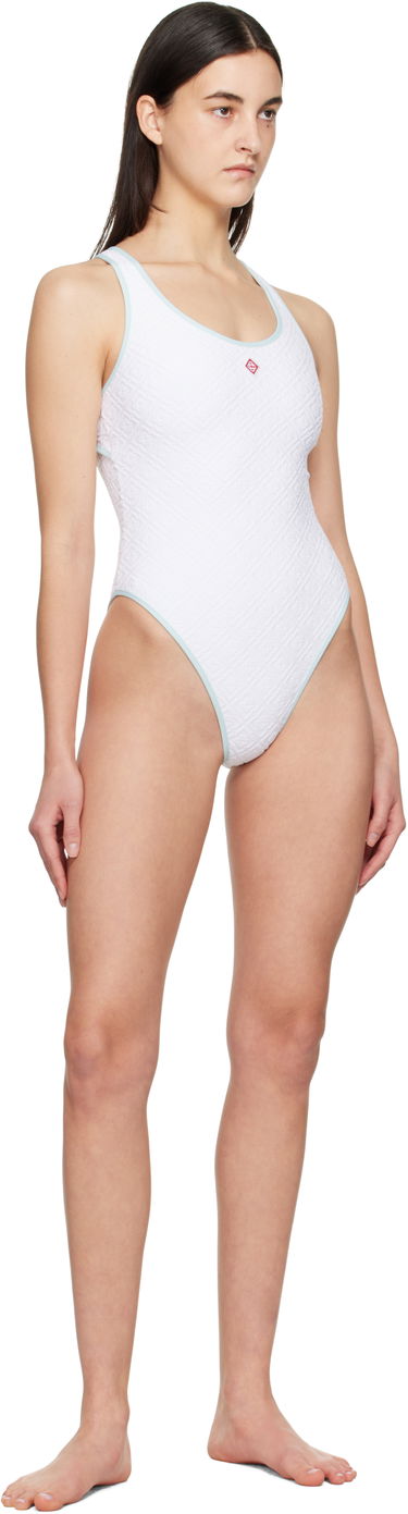 Plavky Casablanca Casablanca Jacquard Monogram One-Piece Swimsuit Biela | WPS25-SWM-039-01, 3
