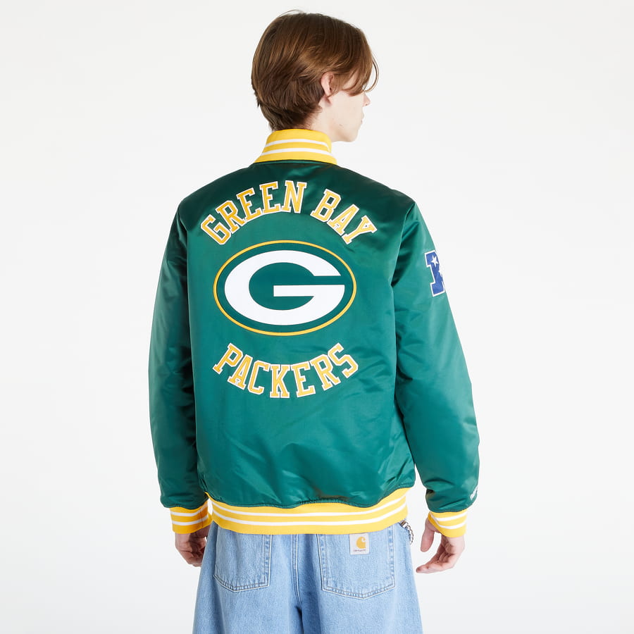 Bomber bunda Mitchell & Ness Heavyweight Satin Jacket Zelené | OJBF3413-GBPYYPPPDKGN, 1