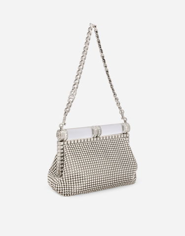 Kabelka Dolce & Gabbana Mesh Rhinestone Mini Clutch Bag Metalická | BB7097AY0958C763, 2