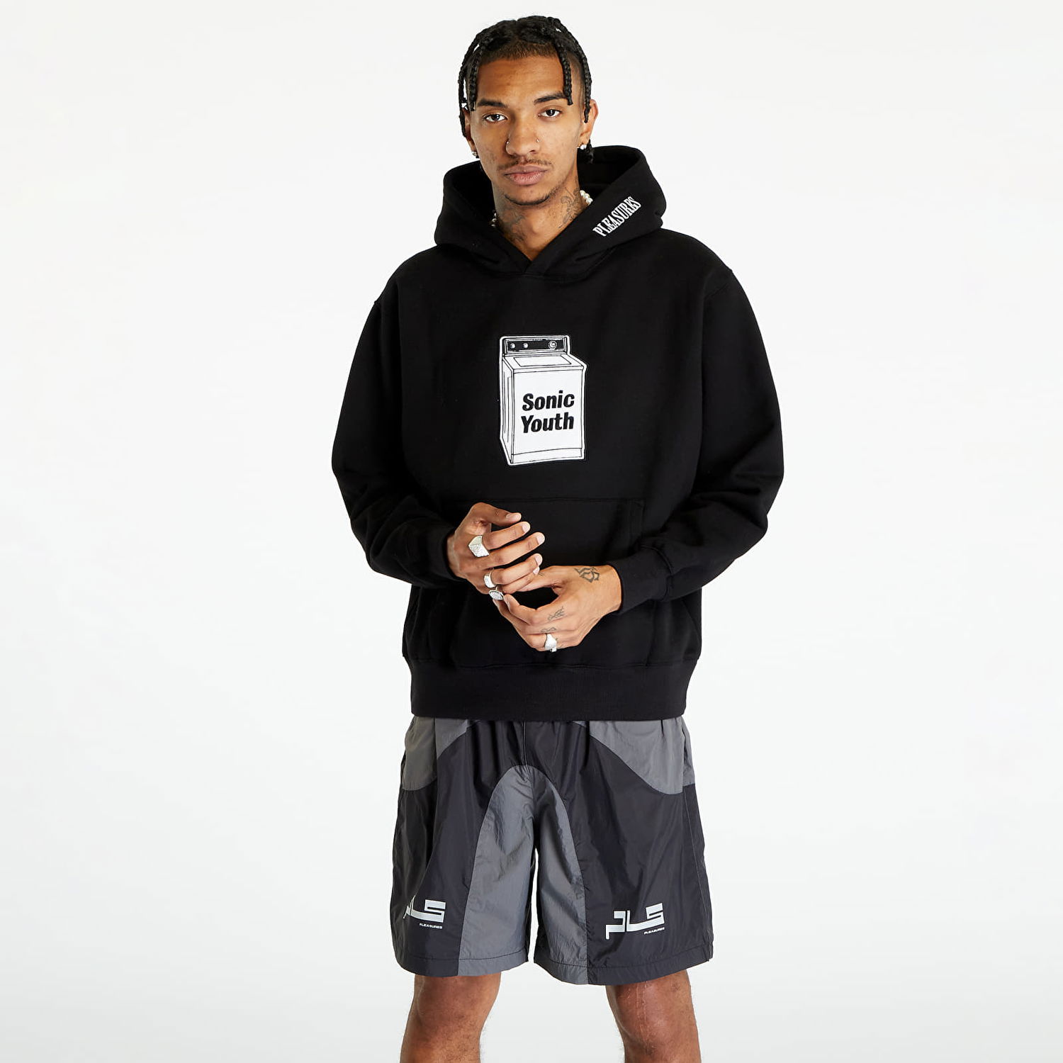 Mikina Pleasures x Sonic Youth Washing Machine Čierna | P23SY003 BLACK, 0
