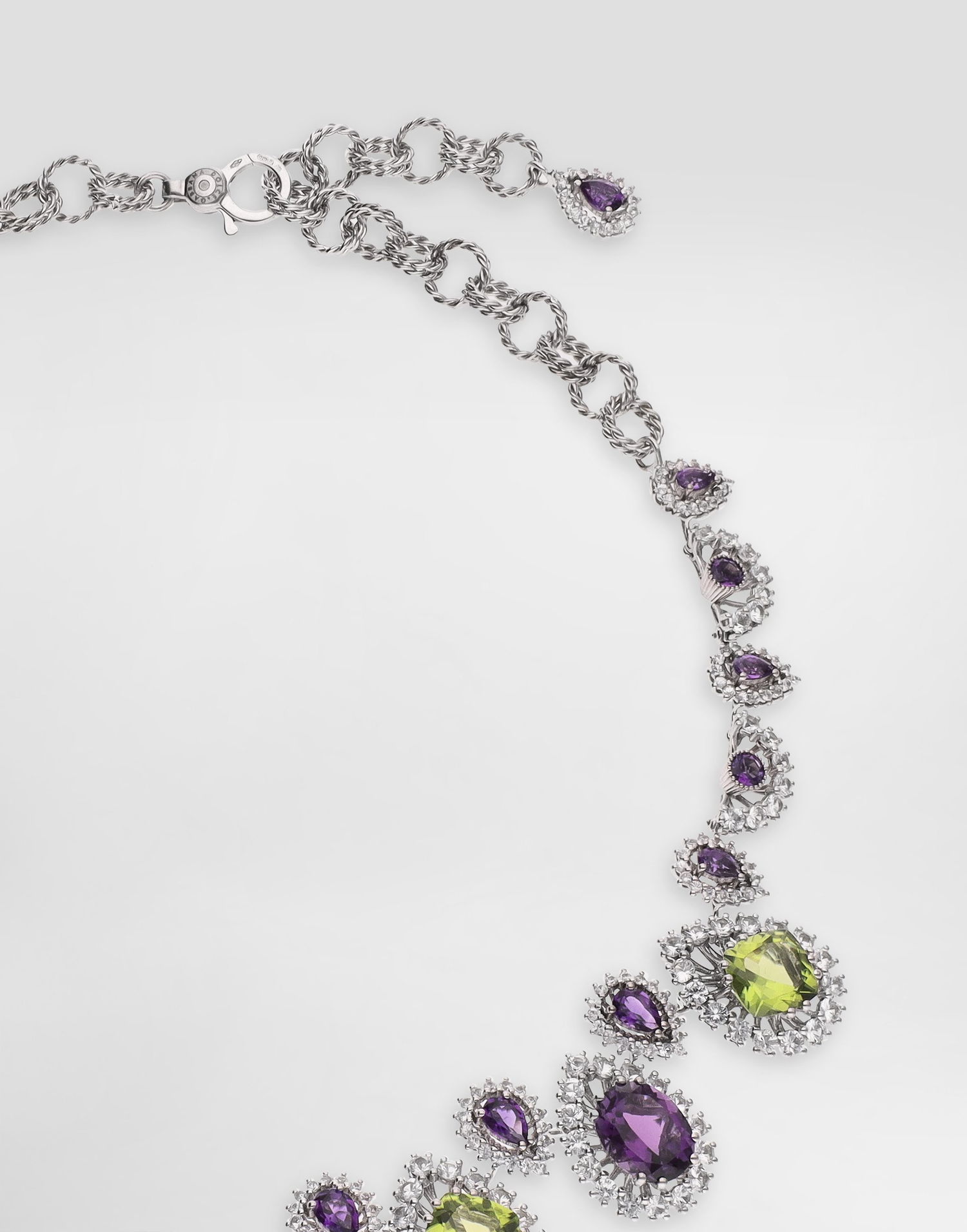 Náhrdelník Dolce & Gabbana Dolce & Gabbana Eleganza 18K White Gold Necklace with Amethysts, Peridots, and Sapphires Fialová | WNSA4GWAME180001, 1