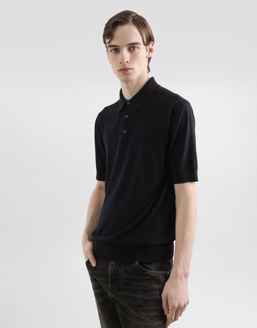 Polo tričko Dolce & Gabbana Dolce & Gabbana Fine-Gauge Wool Polo Shirt Navy | GXZ02TJDVBVB0665, 1