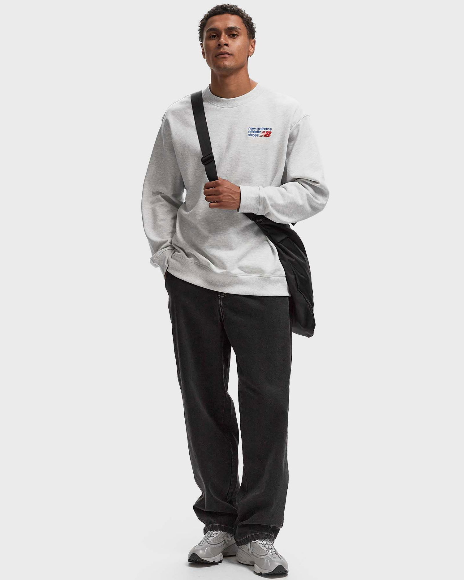 Tričko New Balance Athletics Premium Logo Crew men Sweatshirts grey in size:XXL Šedá | MT41547-AHH, 1