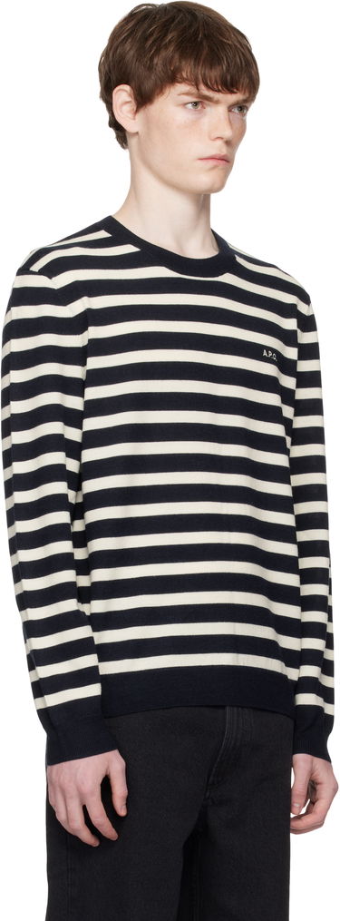 Sveter A.P.C. A.P.C. Matthias Striped Sweater Navy | WVBEC-H23431, 1