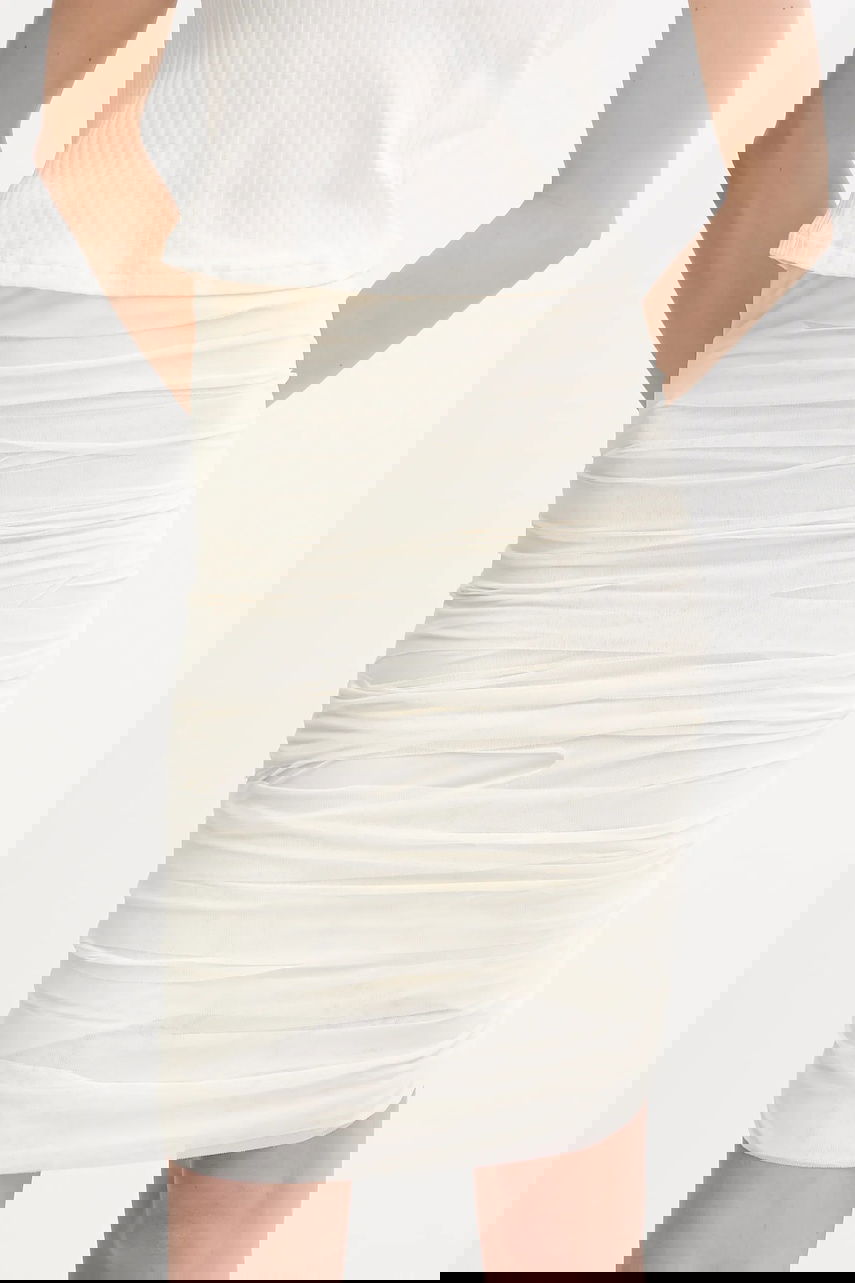 Sukňa Maison Margiela MM6 Maison Margiela Ruched Mini Skirt Béžová | S62DA0037.S24423.962, 0