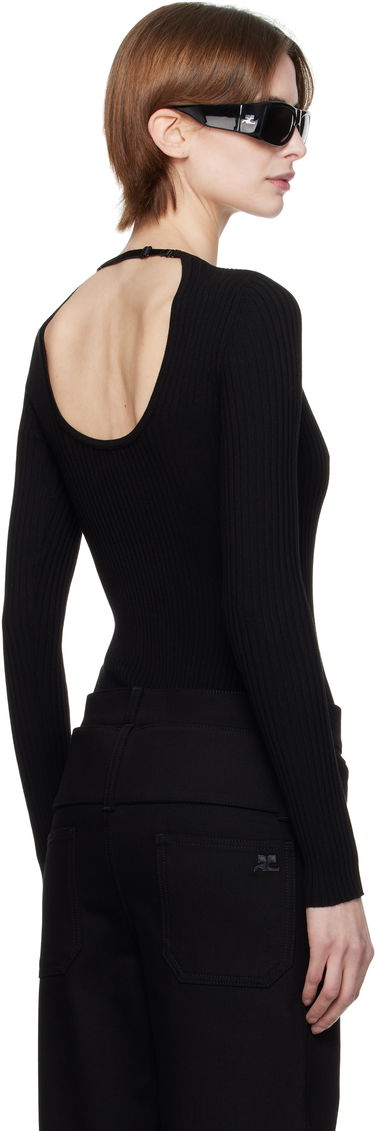 Sveter Courrèges Courrèges Knitted Ribbed Sweater Čierna | 125MPU105FI0001, 2