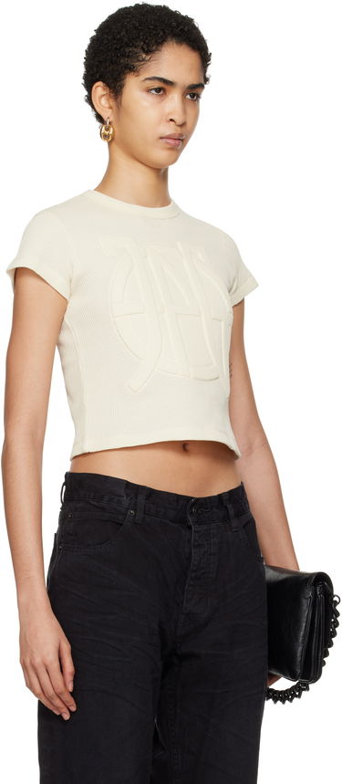 Crop Top Jean Paul Gaultier Jean Paul Gaultier 'The JPG' Cropped T-Shirt Béžová | 25/33-F-TS097E-J071-03, 1