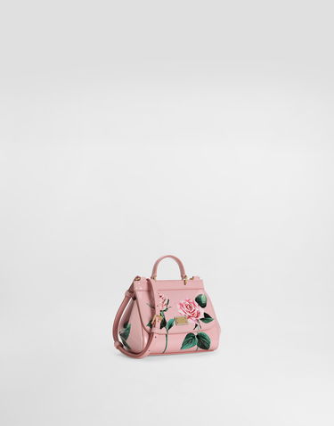 Kabelka Dolce & Gabbana Dolce & Gabbana Sicily Polished Calfskin Crossbody Bag with Rose Print Ružová | EB0003AF982HF5IZ, 1