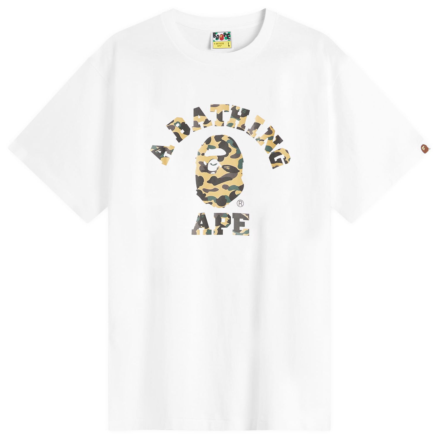 Tričko BAPE 1St Camo College Tee, Size Medium Biela | 001TEL301012M-WYL, 0