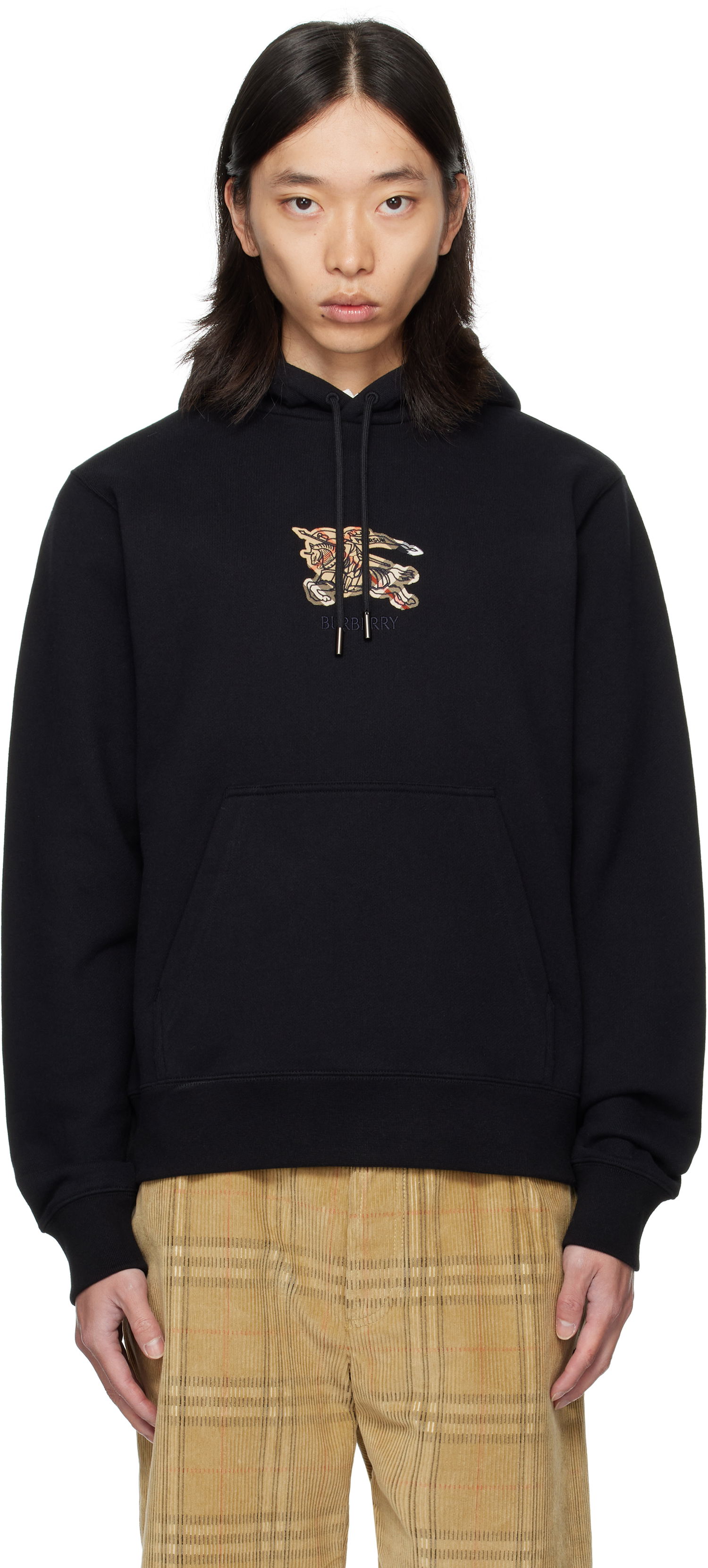 Mikina Burberry Burberry Cotton Hoodie with Equestrian Knight Design Čierna | 8116060, 0