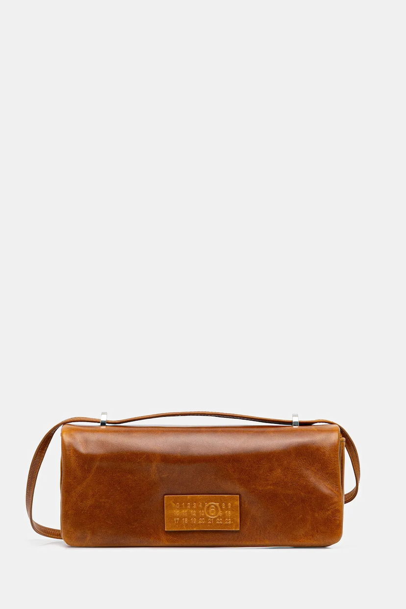 Taška cez rameno Maison Margiela MM6 Maison Margiela Leather Shoulder Bag Hnedá | SB5ZH0022.P7187.T2222