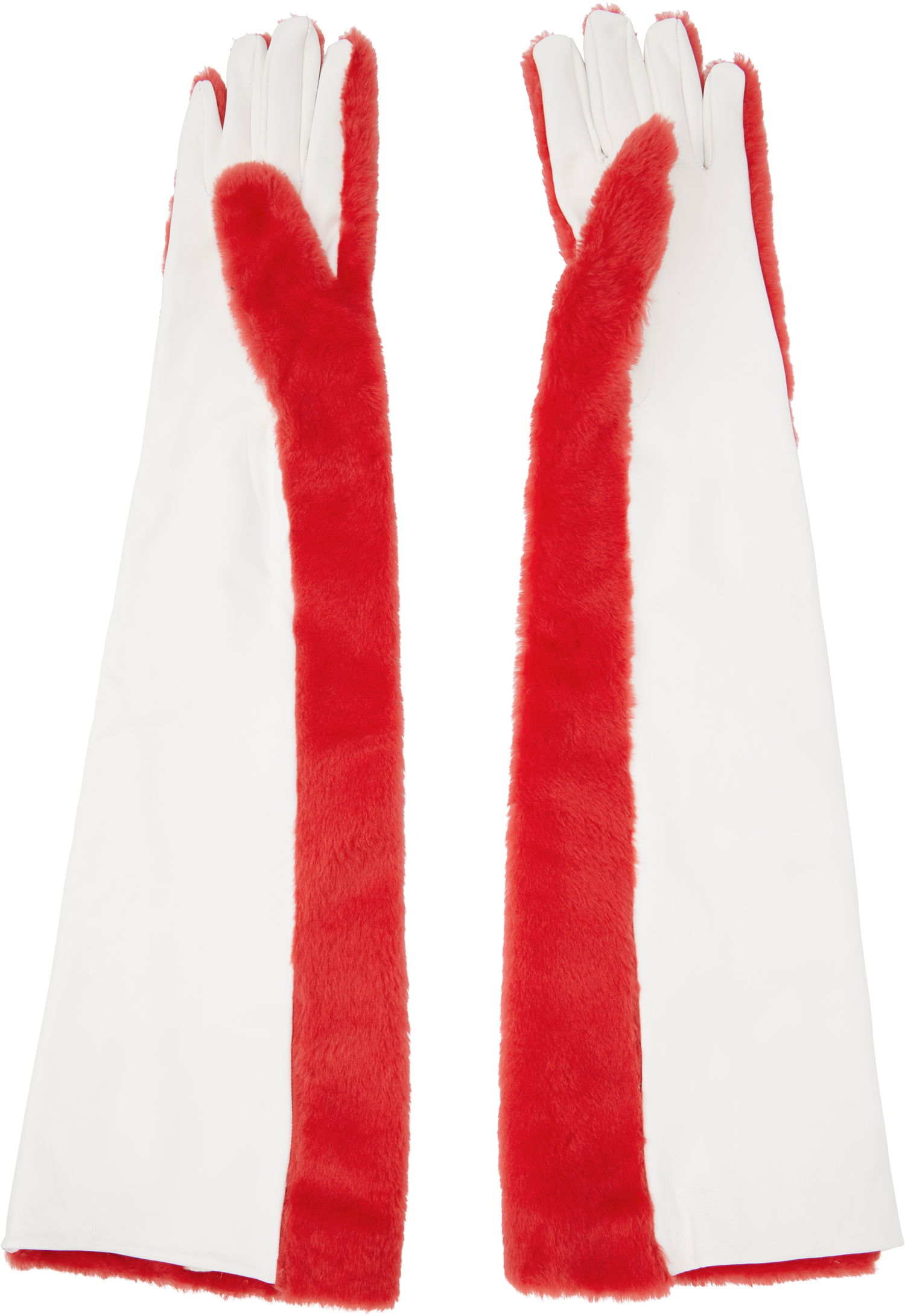 Rukavice Marni Marni Long Faux-Fur Gloves Červená | GNMC0052X0 ULM121, 1