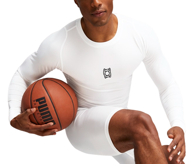 Tričko Puma Hoops Team LS Top Baselayer Biela | 676632-02, 0