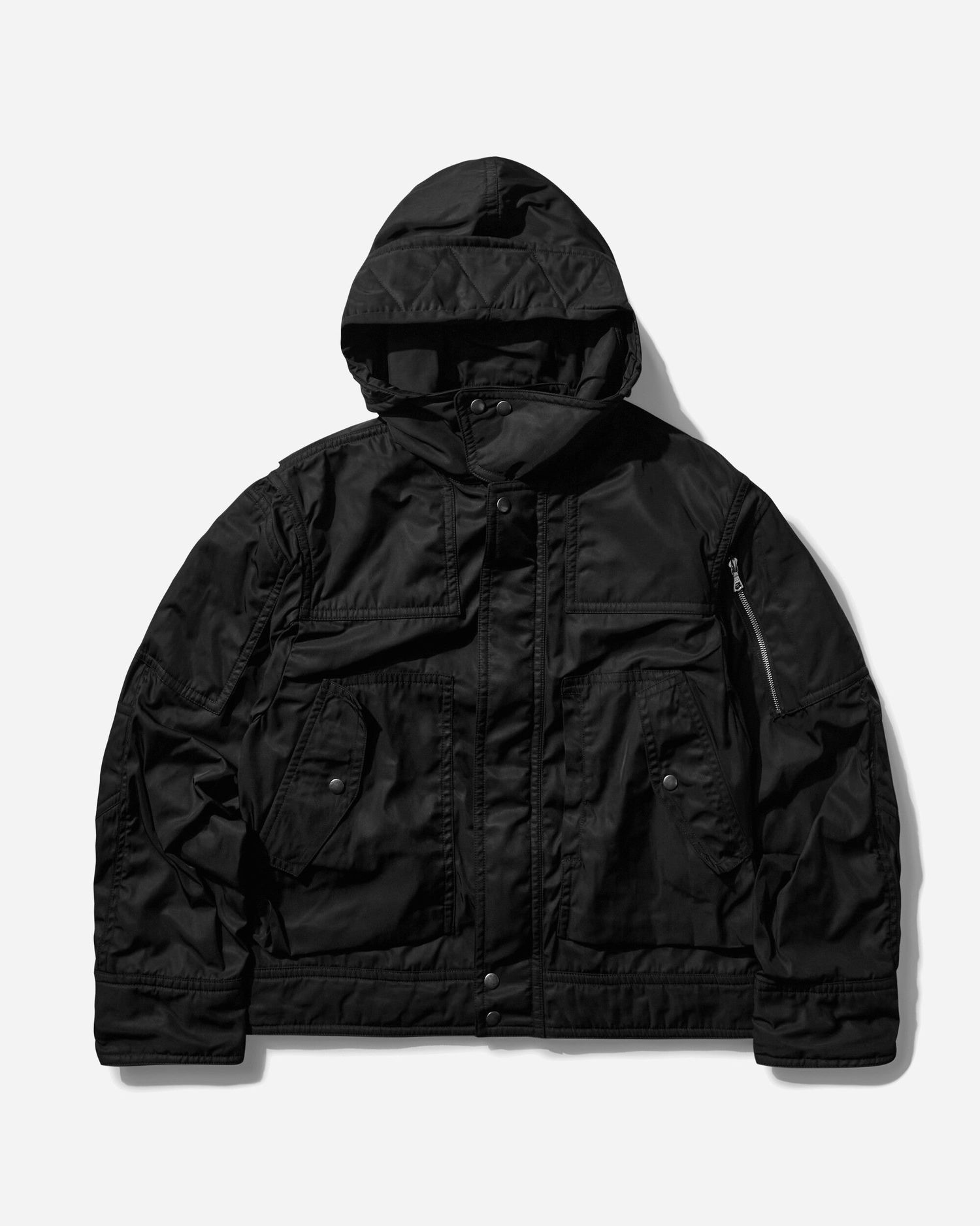 Bomber bunda Dries Van Noten Technical Hooded Jacket Čierna | 251-020516-1275 900, 1