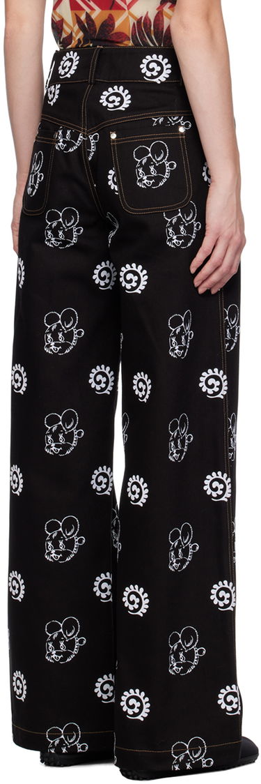 Džínsy Chopova Lowena Chopova Lowena Flocked Wide-Leg Jeans Čierna | 4059, 2