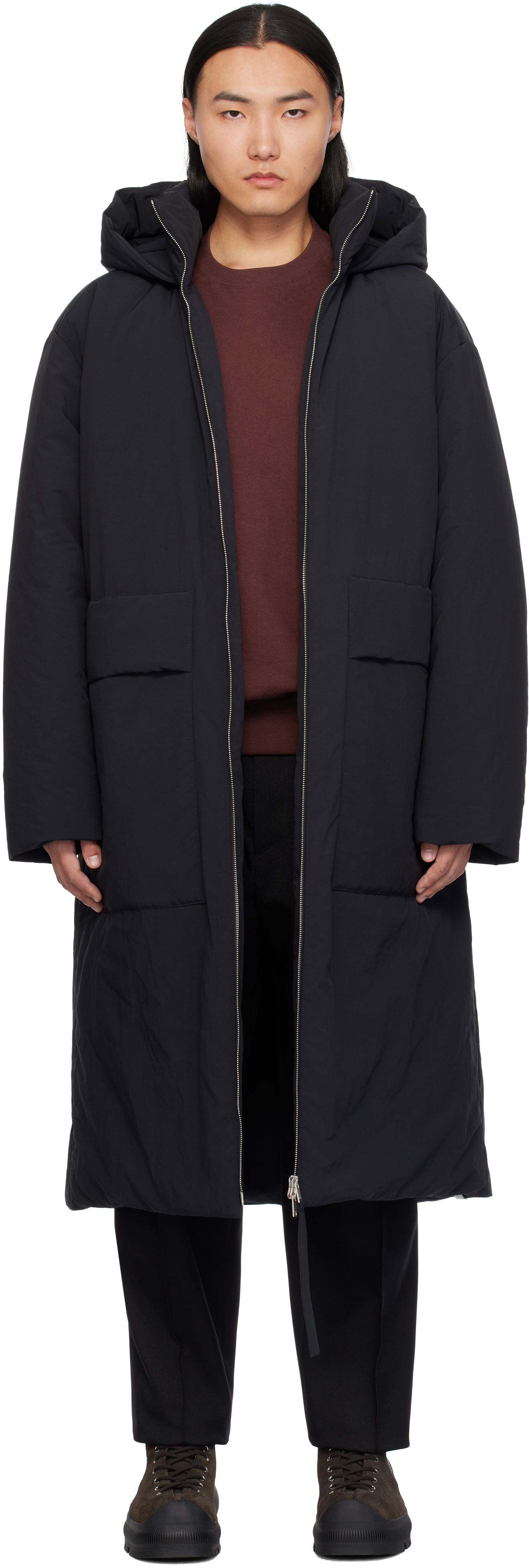 Prešívaná bunda Jil Sander Hooded Down Coat Čierna | J47AF0144_J70008, 0