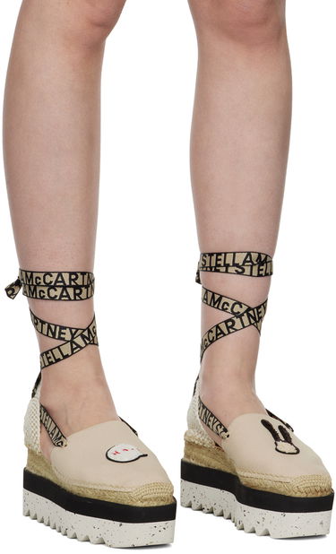 Doplnky Stella McCartney Stella McCartney Gaia Little Black Bunny Espadrille Wedges Béžová | 810190N0222, 3