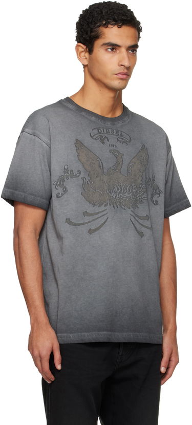Tričko Diesel Faded Crewneck T-shirt with Eagle Print Šedá | A19373-0DLBW-93R, 1