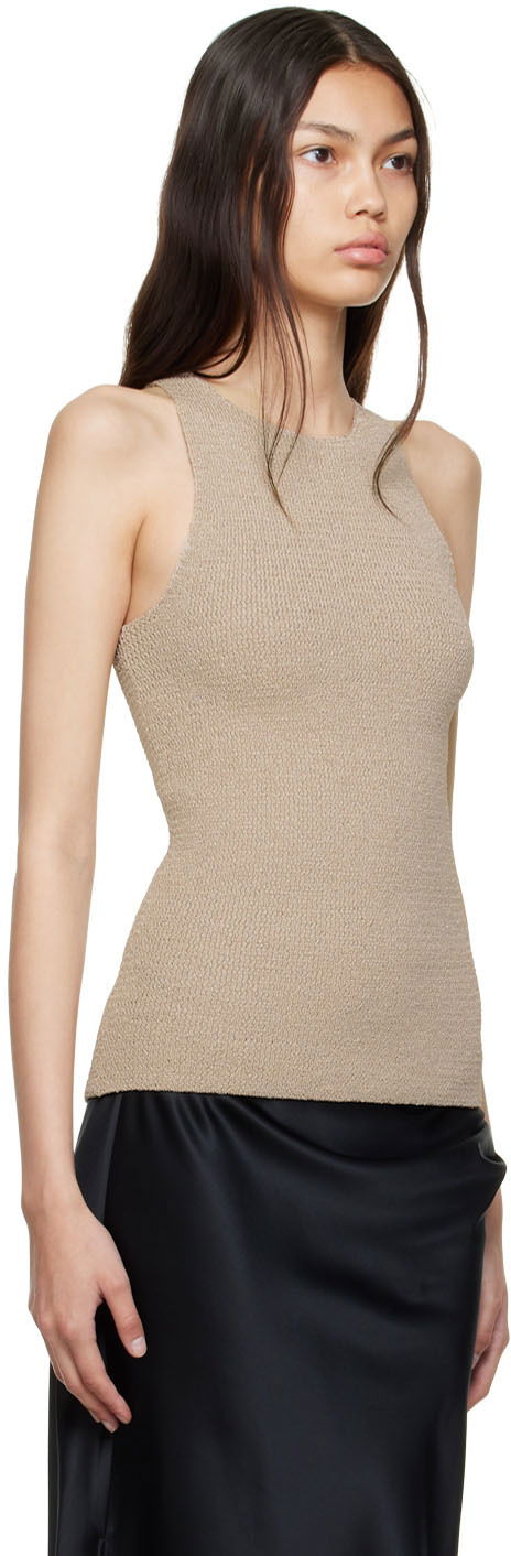Tielko Helmut Lang Taupe Polyester Tank Top Béžová | M04HW706, 1