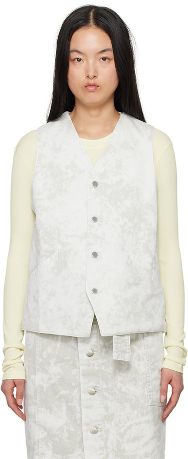 Vesta LEMAIRE Lemaire Acid-Washed Denim Vest Biela | OW1071 LD1012, 0